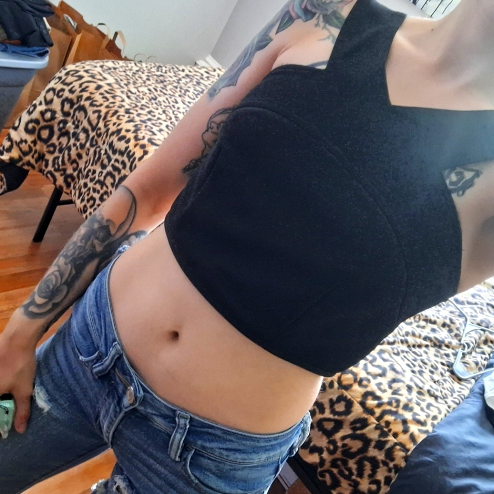 Black Crop Tank Top